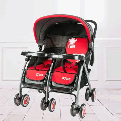 Twin Stroller Can Sit Lying Collapsible Trolley Lightweight Baby Stroller Baby Car Seat Cover