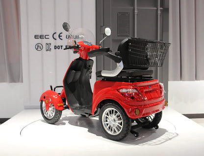 Scooter para personas mayores con certificado CE, Scooter eléctrica de cuatro ruedas para discapacitados con 2 asientos, 500w Certified.