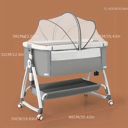 Baby rocking cradle, multifunctional, foldable, height adjustable.