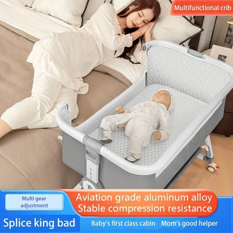 Baby rocking cradle, multifunctional, foldable, height adjustable.