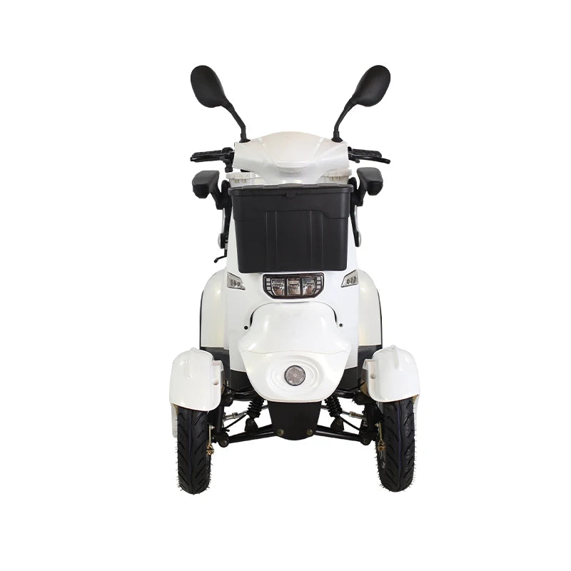 Scooter eléctrico de 4 ruedas  para personas mayores. Gran cesta de almacenamiento.